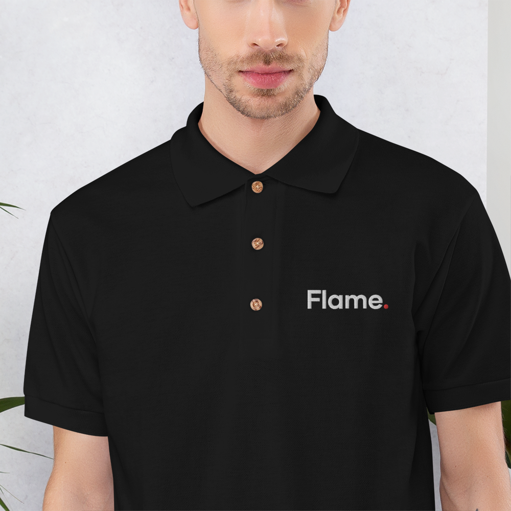 Embroidered Polo Shirt - Flame