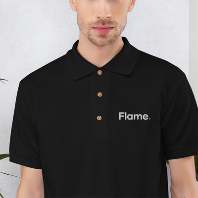 Embroidered Polo Shirt - Flame