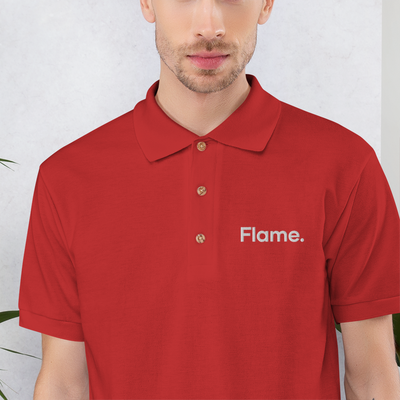 Embroidered Polo Shirt - Flame