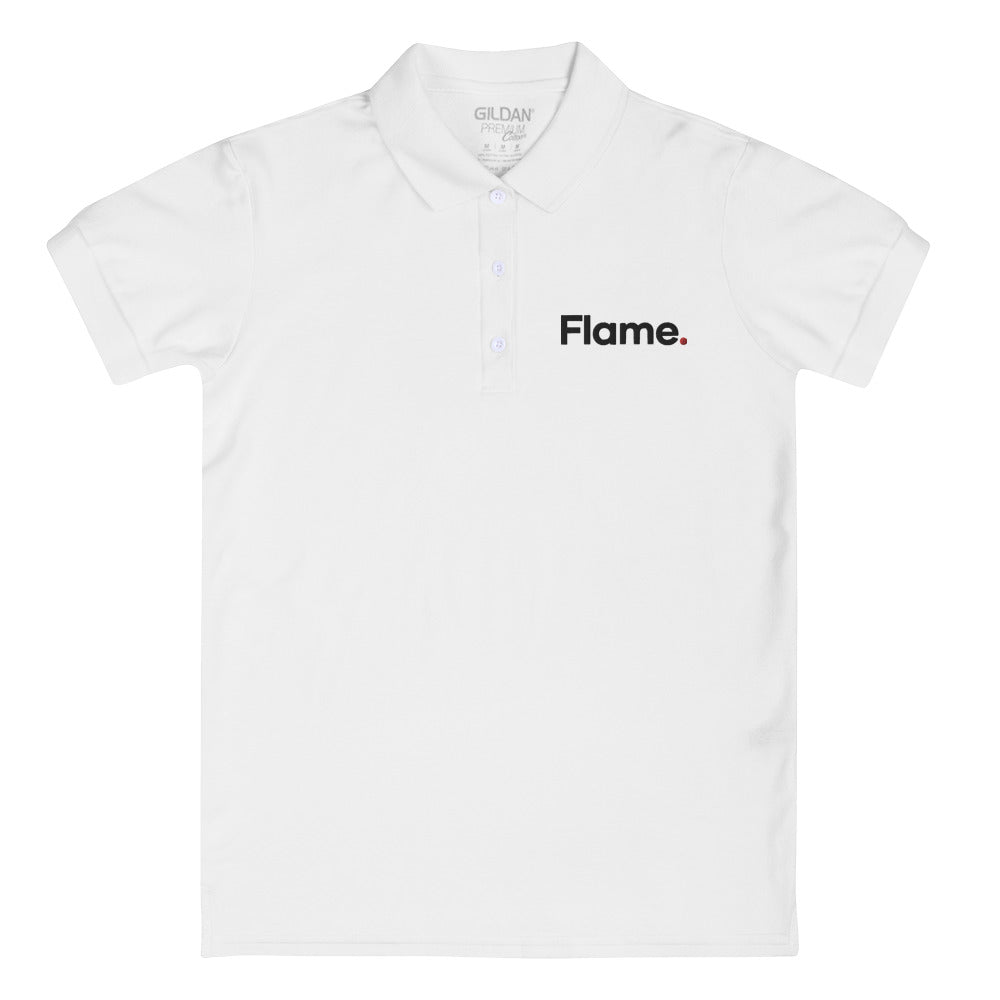 Embroidered Women's Polo Shirt - Flame